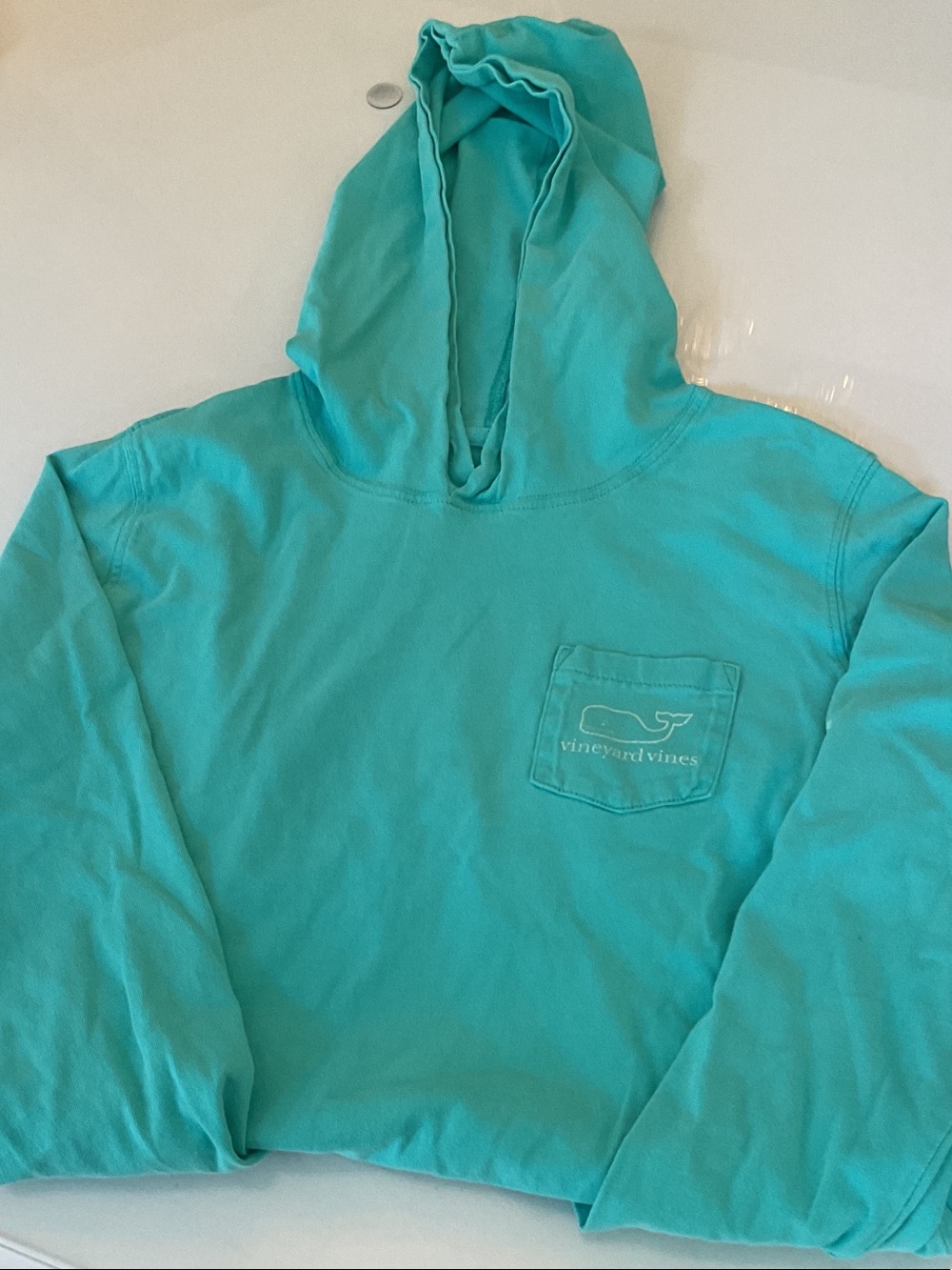 Vineyard Vines Turquoise Hooded Pocket Pullover